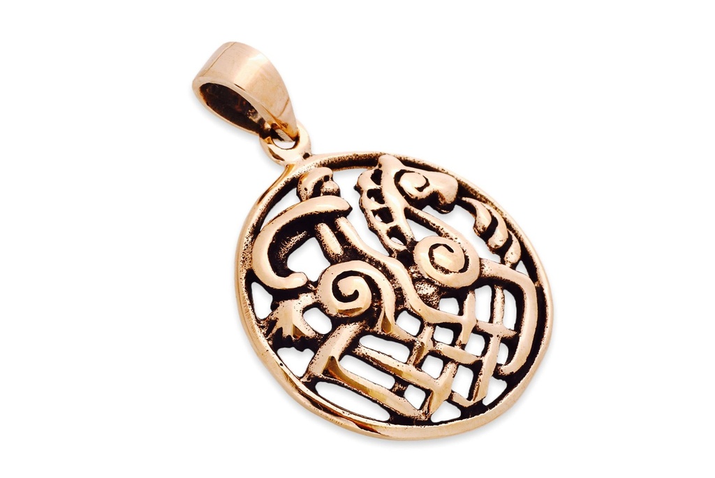 [avb533] Wikinger Anhänger „Odin auf Sleipnir“ aus Bronze – Nordisches Amulett 3,3 cm mit Reiterszene