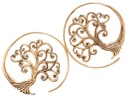 Ohrhänger Scarlett Baum des Lebens aus Bronze – Mystischer Lebensbaum Ohrschmuck mit rotem Stein Ø 4,4 cm