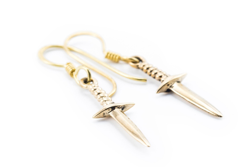 Ohrhänger 'Morgana Dolche' Bronze Schmuck für Mittelalter, Reenactment und Larp