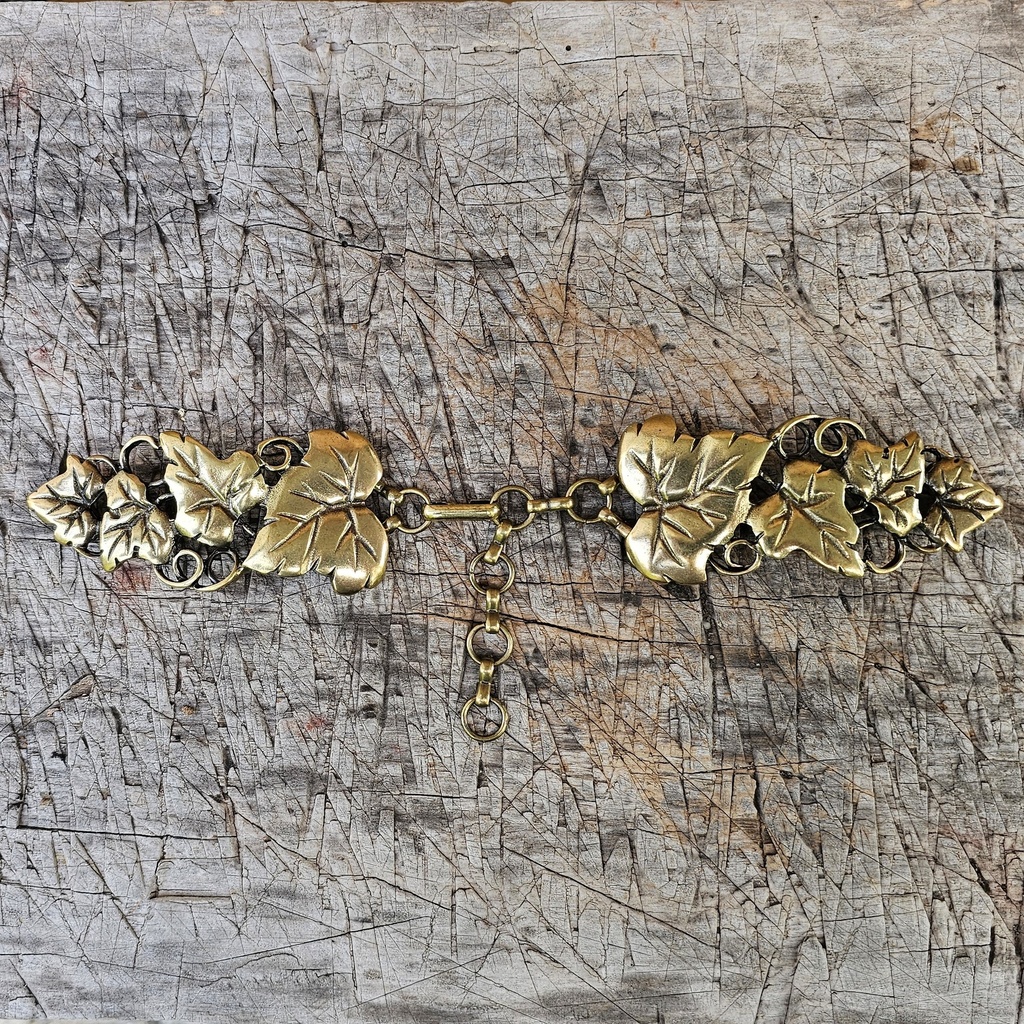 [V-1712-2] Mantelverschluß Gewandverschluß Weinranke messing