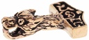 Thorshammer Anhänger WOLFHAMMER aus Bronze – Mjölnir mit Wolfskopf 2,3 cm