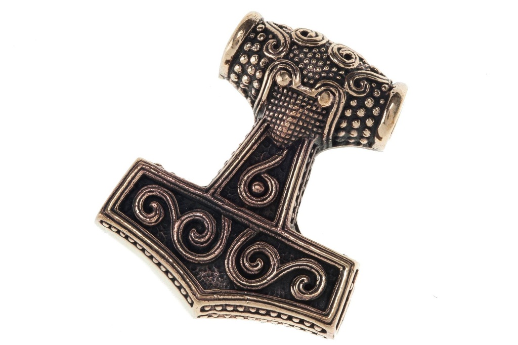 [atb48] Thorshammer Mjölnir Anhänger 'Beowulf' aus Bronze - Mittelalter, Larp, Reenactment Schmuck