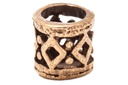 Mini Wikinger Haar- & Bartperle IMKE aus Bronze – 4 mm Zopfperle mit Netzstruktur für feine Strähnen