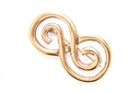 Fibel Unendlichkeitssymbol "Una" aus Bronze – Keltischer Gewandschmuck 6,7 cm