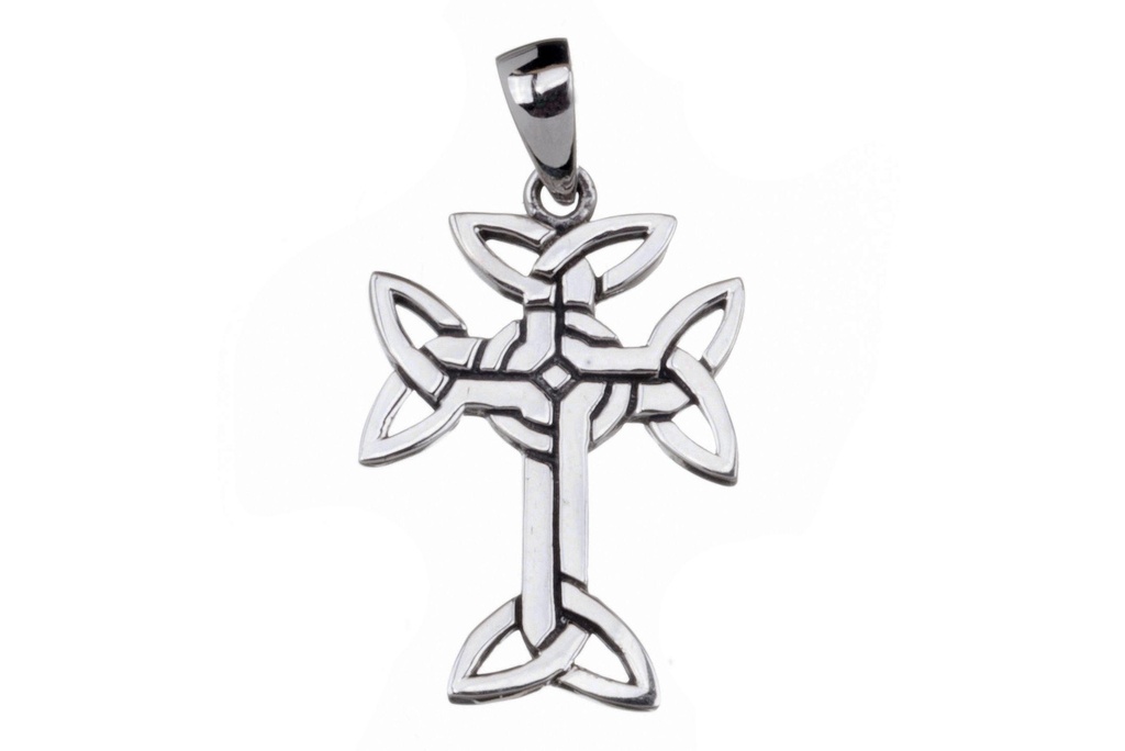 [ak40] Keltisches Amulett, Anhänger 'Aaran - Kreuz ' aus Silber 925- Mittelalter, Larp, Reenactment Schmuck