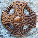 Keltischer Zierbeschlag Keltenkreuz Kupfer – Keltisches Knotenkreuz 40 mm für Leder & Gewand