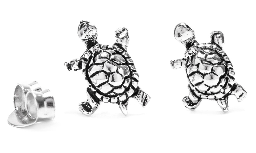 [ost28] Ohrstecker 'Nania Schildkröte' Sterling Silber 925 - Schmuck für Mittelalter, Reenactment und Larp