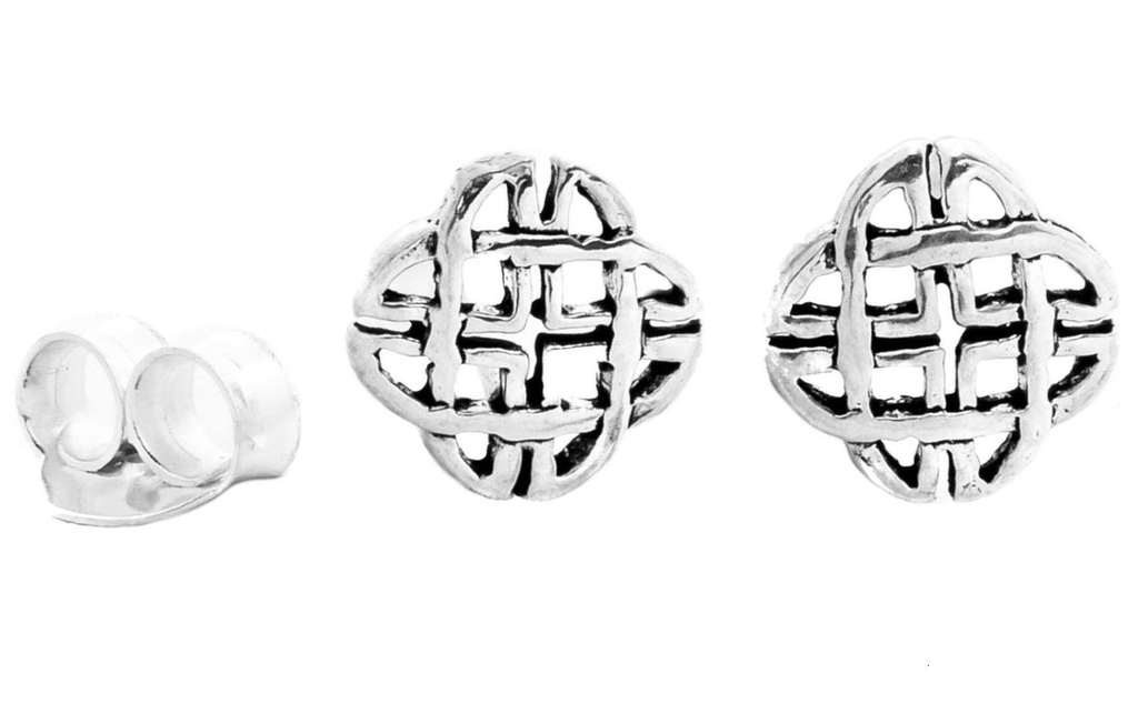 [ost3] Ohrstecker 'Sheena Celtic' Sterling Silber 925 - Schmuck für Mittelalter, Reenactment und Larp