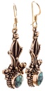 Schmuck Ohrhänger Kayleen Türkis 4,7 cm – Bronze – Bohemian Ohrringe mit Edelstein 