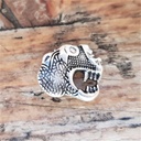 Zierniete „Oseberg-Drache klein“ – Silberfarbener Drachenkopf nach rechts blickend