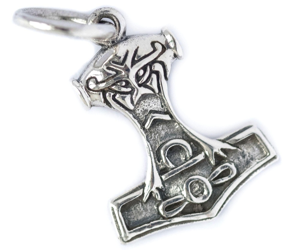[at33] Anhänger Torsas klein aus Silber – Nordischer Thorshammer Mjölnir 2 cm