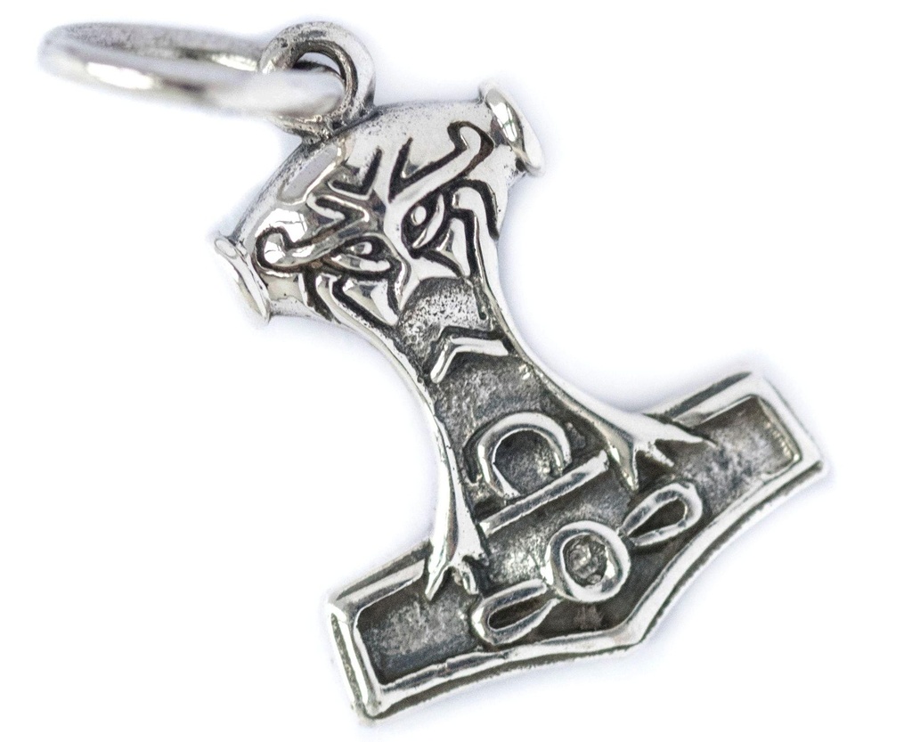[at33] Thorshammer Mjölnir Anhänger 'Torsas - Kleiner Thorshammer' aus Silber 925 - Mittelalter, Larp, Reenactment Schmuck