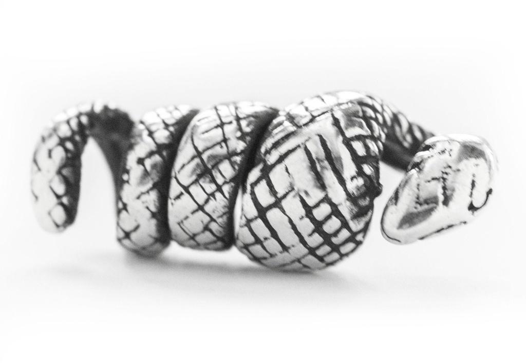 Wikinger Bart- & Haarperle ANAKAR aus 925 Silber – 25 mm Schlangen-Design für Zöpfe & Dreads