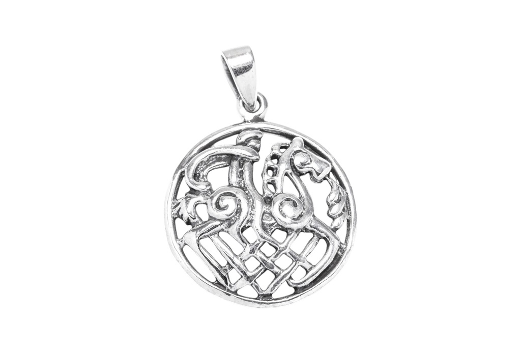 Anhänger ODIN AUF SLEIPNIR aus Silber – Wikinger Götter Amulett 3,1 cm 