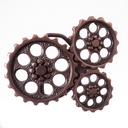 Steampunk Gürtelschließe „STP Moebius“ kupferfarben – Zahnräder-Schnalle aus Zamak für 4 cm Gürtel