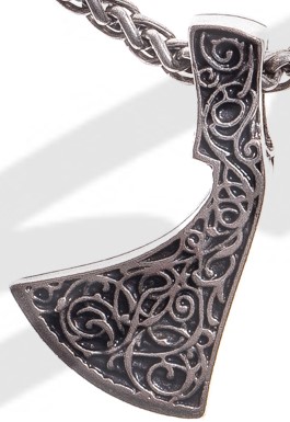 [P-5114-1] Franziska Axt Anhänger silberfarben – Historischer Mittelalter-Talisman aus Zamak