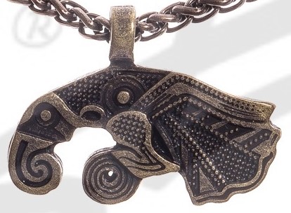 [P-5123-21] Anhänger Rabe MUNIN , altmessingfarben