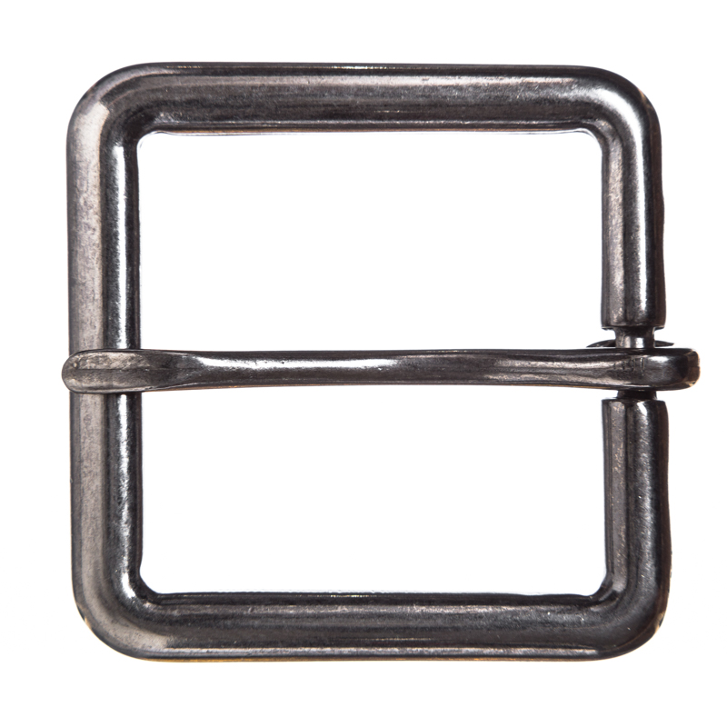 Puristische Dornschließe „Sander“ – eisenfarbene Gürtelschnalle aus Zamak für 4 cm Gürtel