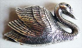Swan, silberne Gürtelschließe