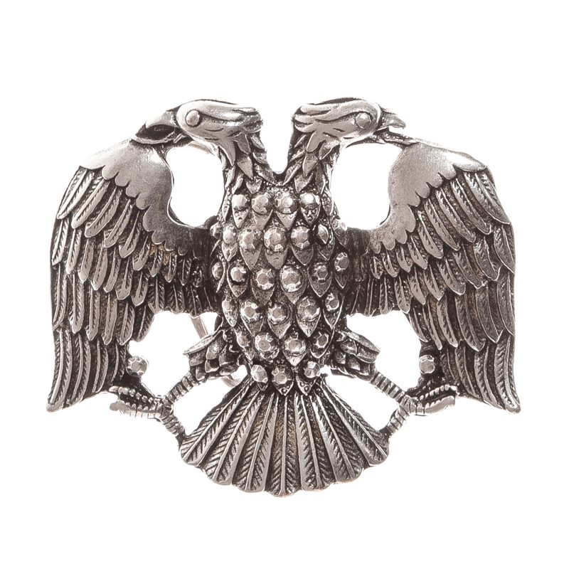 [B1683-1] Doppelkopf-Adler, silberfarbene Schließe