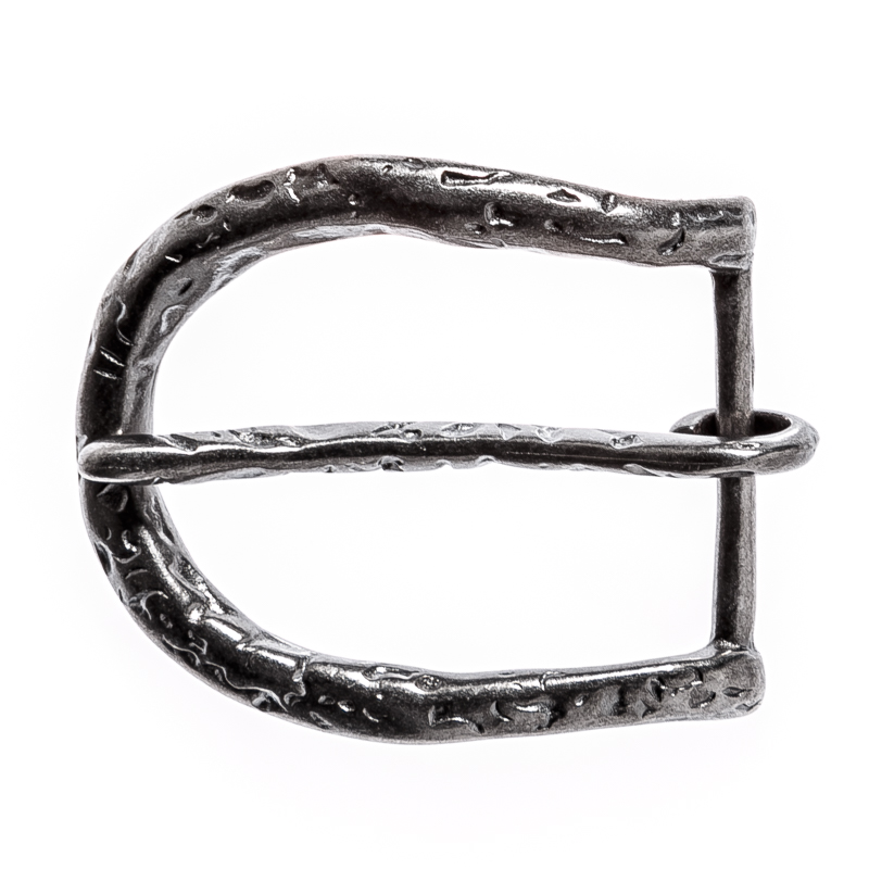 Gürtelschließe „Forged“ – Eisenfarbene Dornschließe in Schmiedeoptik für 4 cm breite Riemen