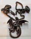 Halskette „Nordischer Drache“ – Kraftvolles Drachensymbol in Messingoptik