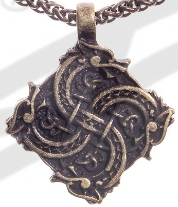 [P-5108-21] Anhänger Keltisches Drachenkreuz, altmessingfarben