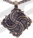 Keltisches Drachenkreuz Anhänger altmessingfarben – Beidseitiger Schutz-Talisman aus Zamak