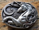 MITTERNACHT-EINHORN, silberfarbene Gürtel-Schließe
