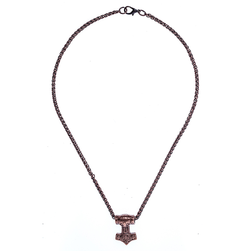 [PK-5172-4] Halskette „Malmer des Thor“ – Kupferfarbener Thorhammer im Stil der Wikingerzeit 