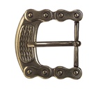Steampunk Gürtelschließe „Blaylock“ messingfarben – Kettenglied-Schnalle aus Zamak für 4 cm Gürtel