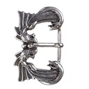 Drachenkuss, silberne Mittelalter-Schließe