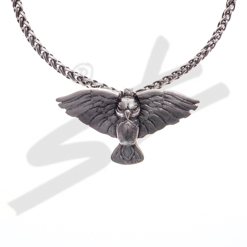 Halskette Eule Rosmerta, silberfarben