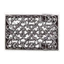 Silberfarbene Schließe „Nazir“ – Rechteckige Koppelschließe mit filigranem Ornament für 3,5 cm Gürtelriemen