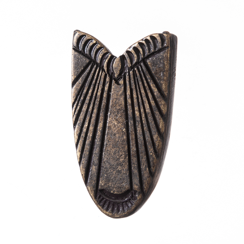 [T-601-21] Gürtelspitze 2 cm – Altmessingfarbene Abschlusskappe im mittelalterlichen Stil