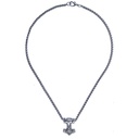 Halskette „Malmer des Thor“ – Silberfarbener Mjölnir mit Maskenmotiv