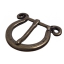 Mittelalter-Schließe „Bodo“ altmessingfarben – Massive 3 cm Gürtelschnalle mit Spiralakzenten