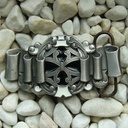 Gürtelschließe „Ribbon“ – Handgefertigte Mittelalter-Schließe aus Zinn mit Emaille für 4 cm Gürtel