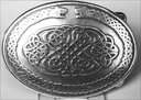 Celtic Dragons Gürtelschnalle in Silberoptik – Keltisches Knotenmuster mit Doppeldrachen für 4 cm Gürtel
