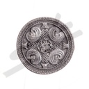 Breastplate-Schließe silberfarben – Runde Mittelalter-Gürtelschnalle für 4 cm Riemen