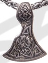 Breit-Axt Anhänger silberfarben – Mittelalterlicher Zamak-Schmuck mit Runenmuster