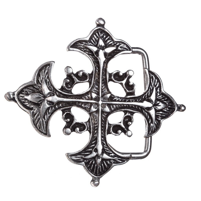 [B684-21] ARTUS, Lilienkreuz, Musketier-Schließe, altmessingfarben