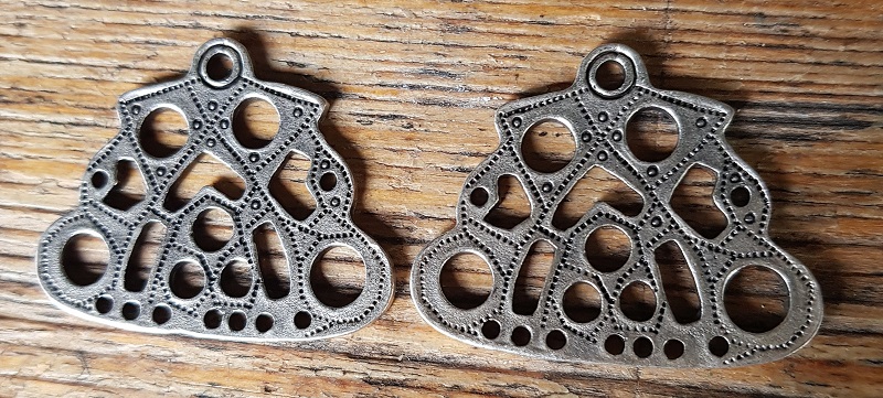 Wikinger Kettenverteiler-Paar 'MUNSÖ', silberfarben