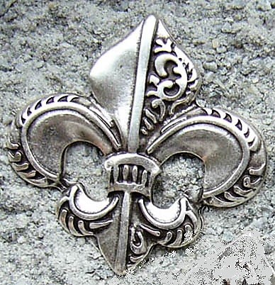 [N-221L-1] fleur de lys, silberfarbener Beschlag, groß