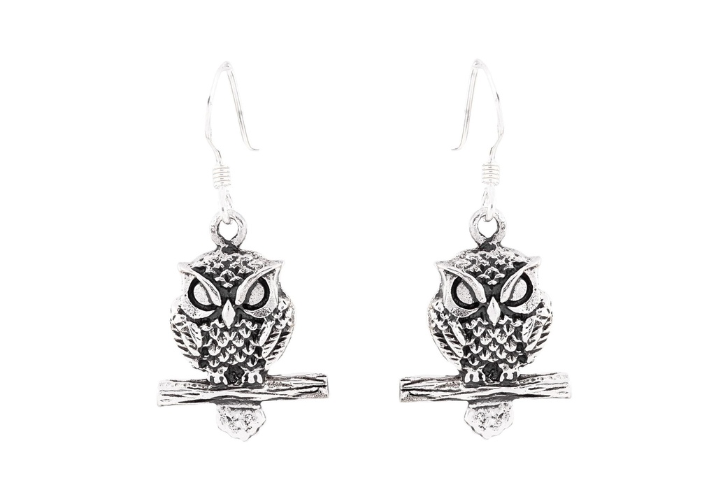 Ohrhänger 'Eule Kala' Silber 925 -  Schmuck für Mittelalter, Reenactment und Larp