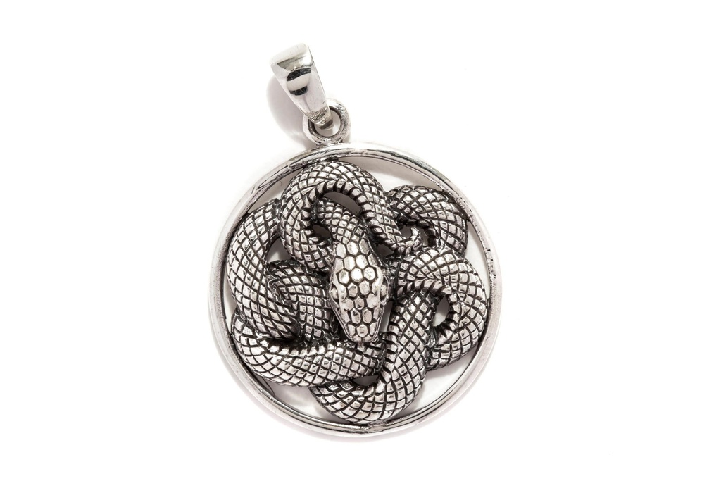 Schlangen-Anhänger GHERNi aus 925er Silber – Symbol für Schutz und Transformation (3,9 cm)