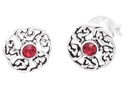 Ohrstecker 'Edina Celtic Roter Kristall' Sterling Silber 925 - Schmuck für Mittelalter, Reenactment und Larp
