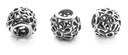 Bart- & Haarperle "Dana" aus Silber 925 – Zopfperle mit filigranen Blütenmustern 1,1 cm