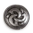 Keltischer Knopf Wasser-Triskele silberfarben – 22 mm Zierknopf für Mittelalter Umhang & Mantel