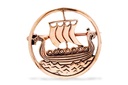 Wikinger Fibel Brosche "Svold" aus Bronze – Drachenboot als Gewandschließe 2,5 cm